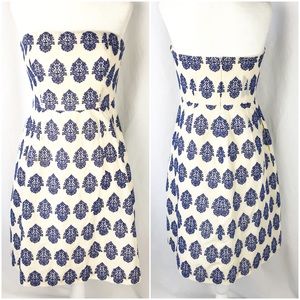 NWT J. Crew Embroidered Filigree Strapless Dress